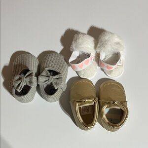 Cat & Jack Baby Shoes - Gray, White, and Gold